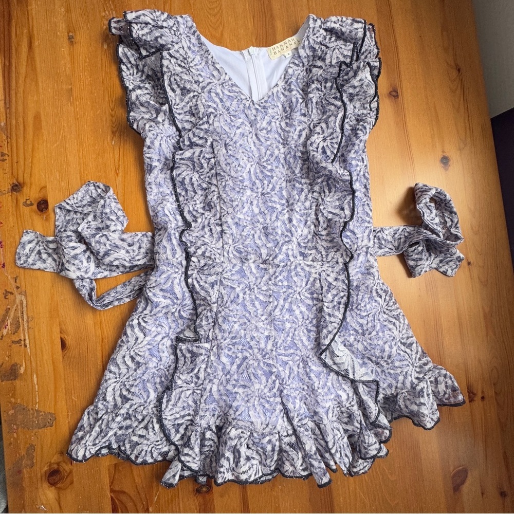 Hannah Banana lace lined fancy romper size 8